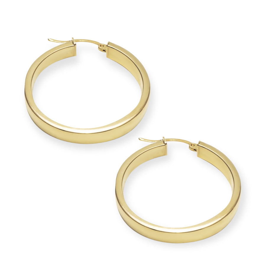 1 1/5" Classiqué Hoops, 18K Gold Plated Sterling Silver