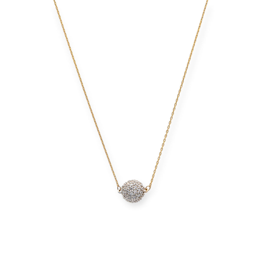 Olive Single Sphere 14K Gold Necklace