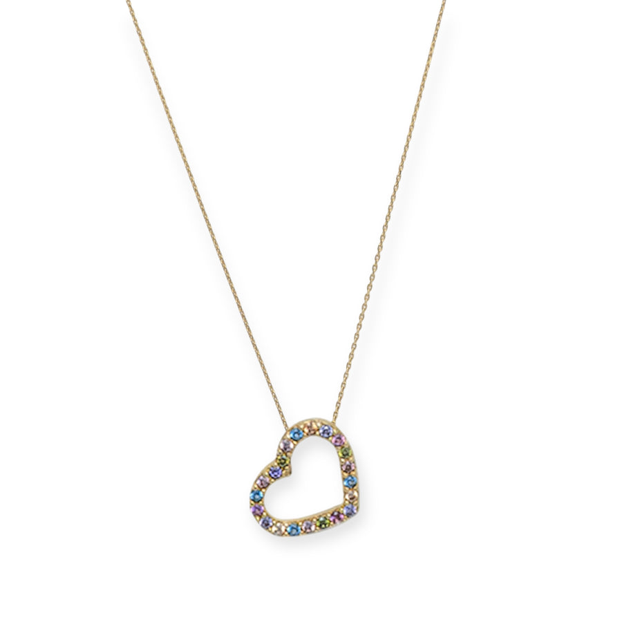 Mon Chéri 18K Gold Plated Sterling Silver Necklace, Multi Color