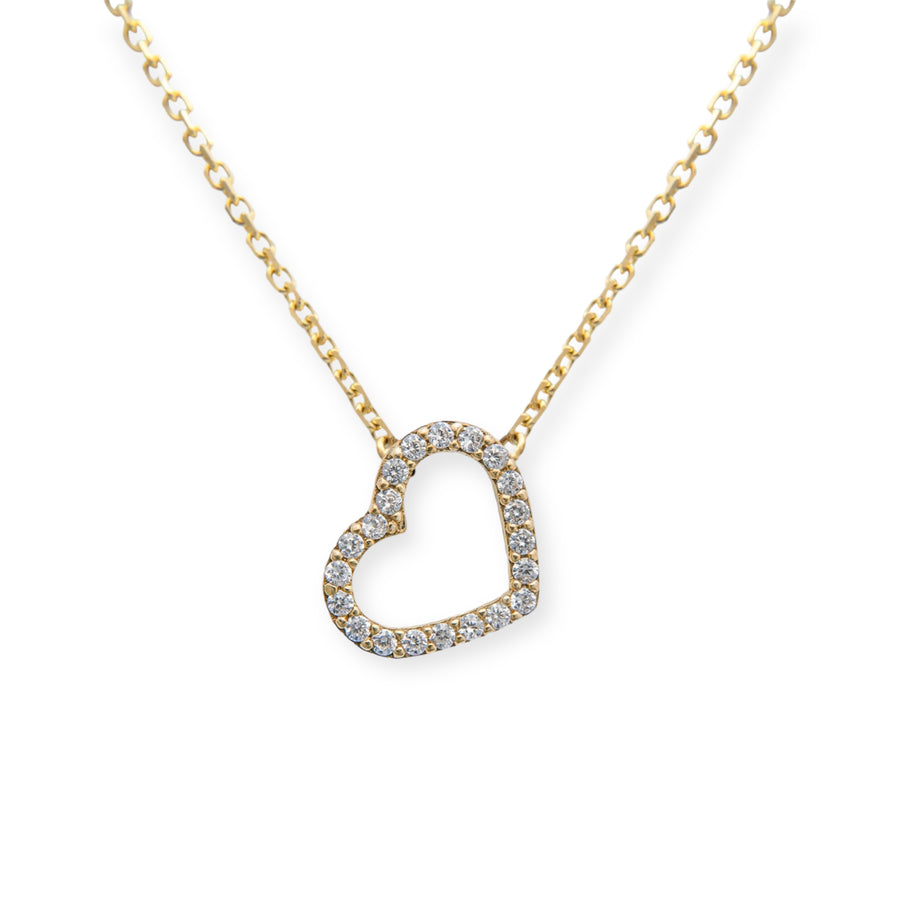 Mon Chéri 18K Gold Plated Sterling Silver Necklace, Brilliant White
