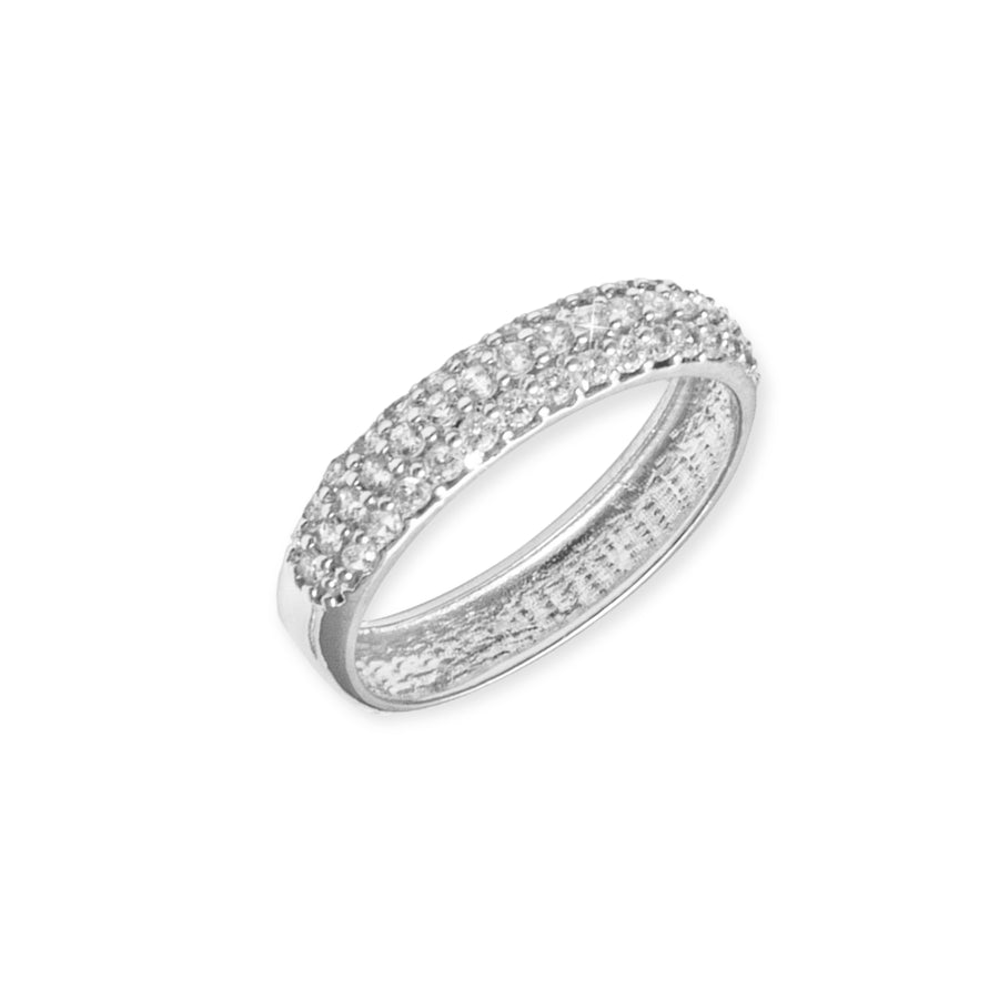 Eleanore Rhodium Plated Sterling Silver Bold Ring, Brilliant White