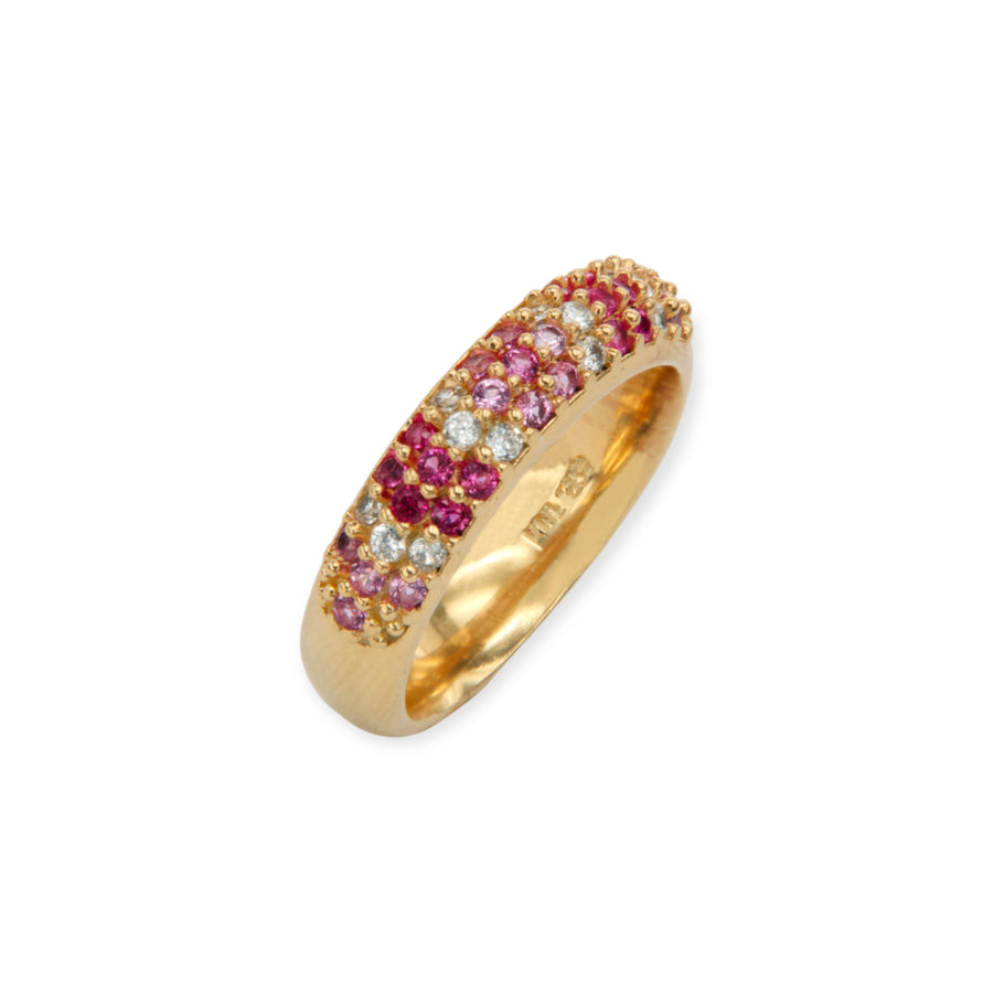 Eleanore 18K Gold Plated Sterling Silver Bold Ring, Pink Blush
