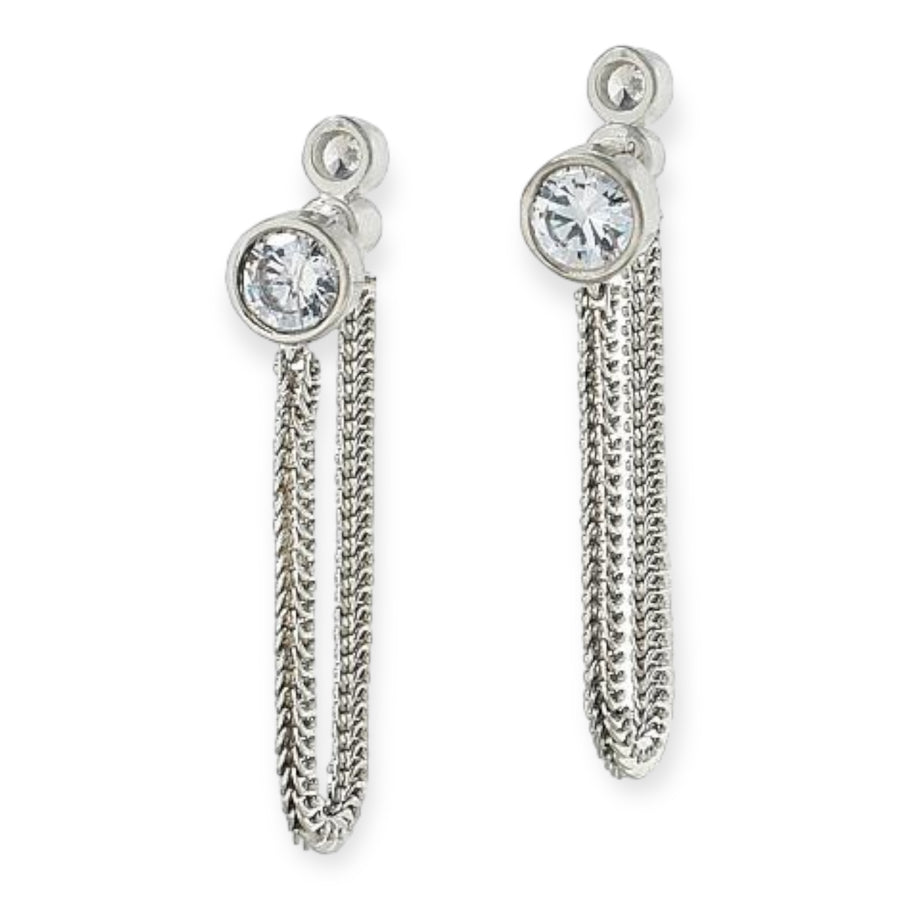 Katharine McPhee Front-to-Back Round Imperial Rope Earrings - Sterling Silver