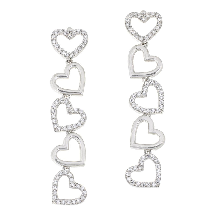 Katharine McPhee 1.25ctw Heart Drop Earrings - Sterling Silver