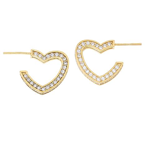 Katharine McPhee 1.70ctw Heart Hoop Earrings - Sterling Silver