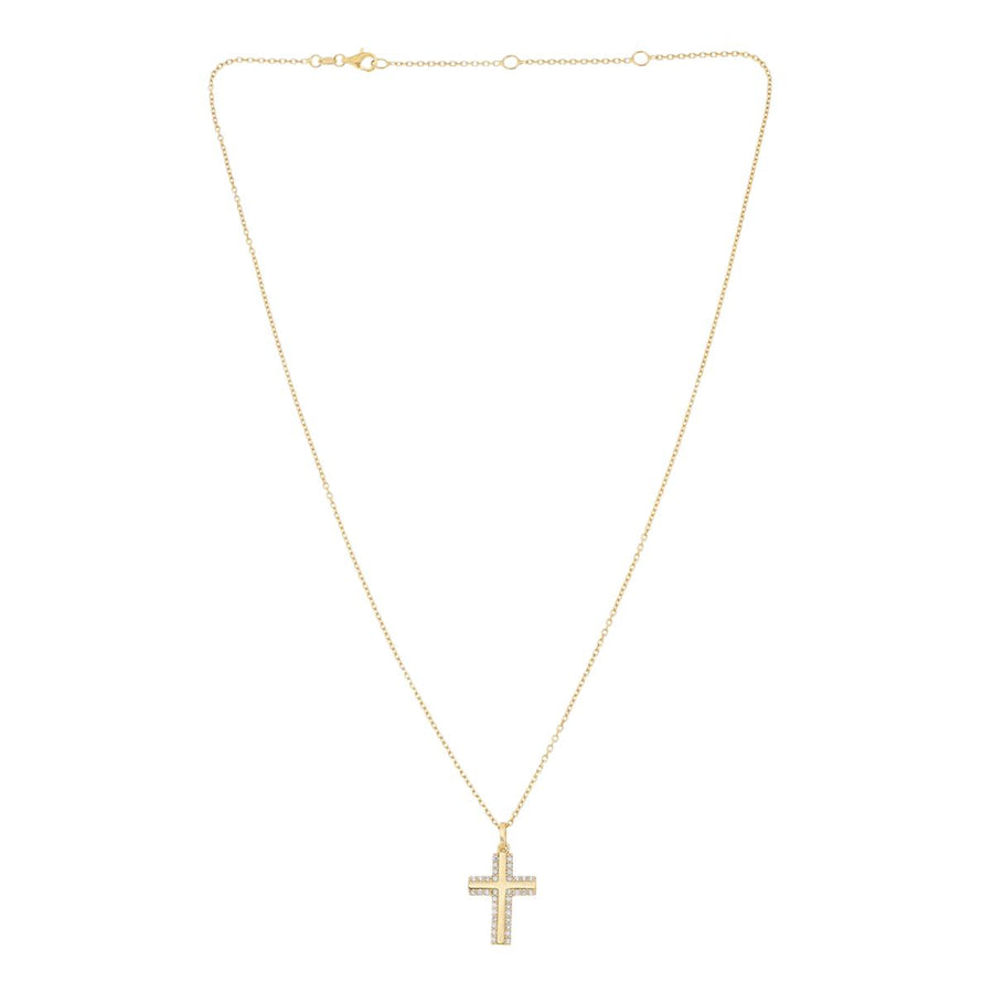 Katharine McPhee .55ctw Pavé Cross Necklace - Sterling Silver