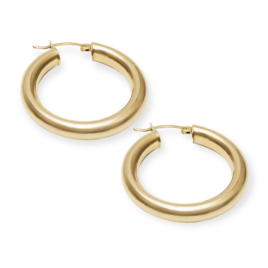 1" Classiqué Hoops, 18K Gold Plated Sterling Silver