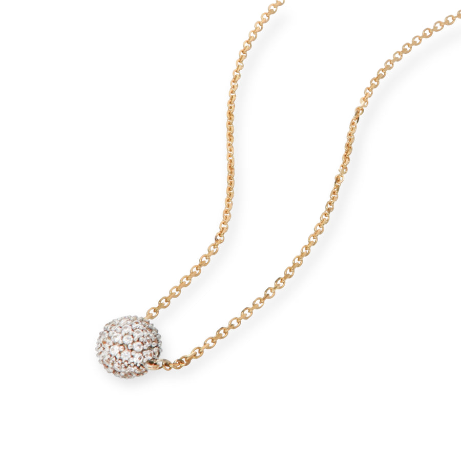 Olive Single Sphere 14K Gold Necklace