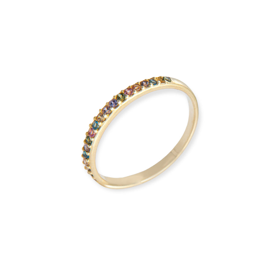 Eleanore 18K Gold Plated Sterling Silver Mini Ring, Multi Color