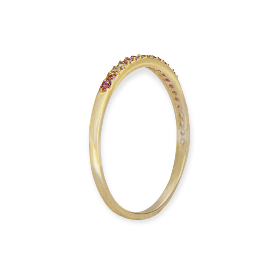 Eleanore 18K Gold Plated Sterling Silver Mini Ring, Pink Blush