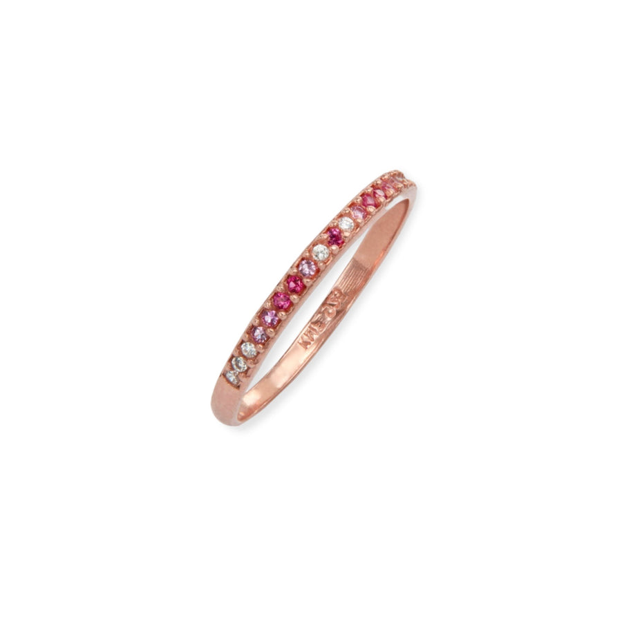 Eleanore 18K Rose Gold Plated Sterling Silver Mini Ring, Pink Blush