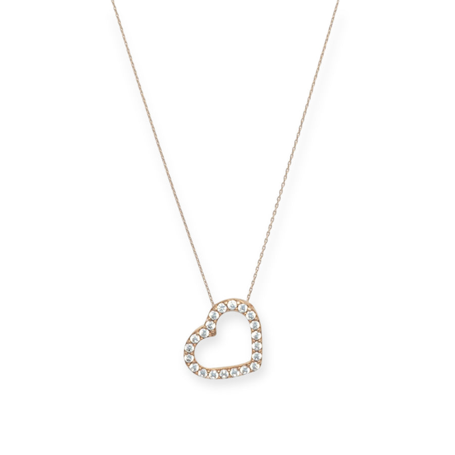 Mon Chéri Rose 18K Gold Plated Sterling Silver Necklace, Brilliant White