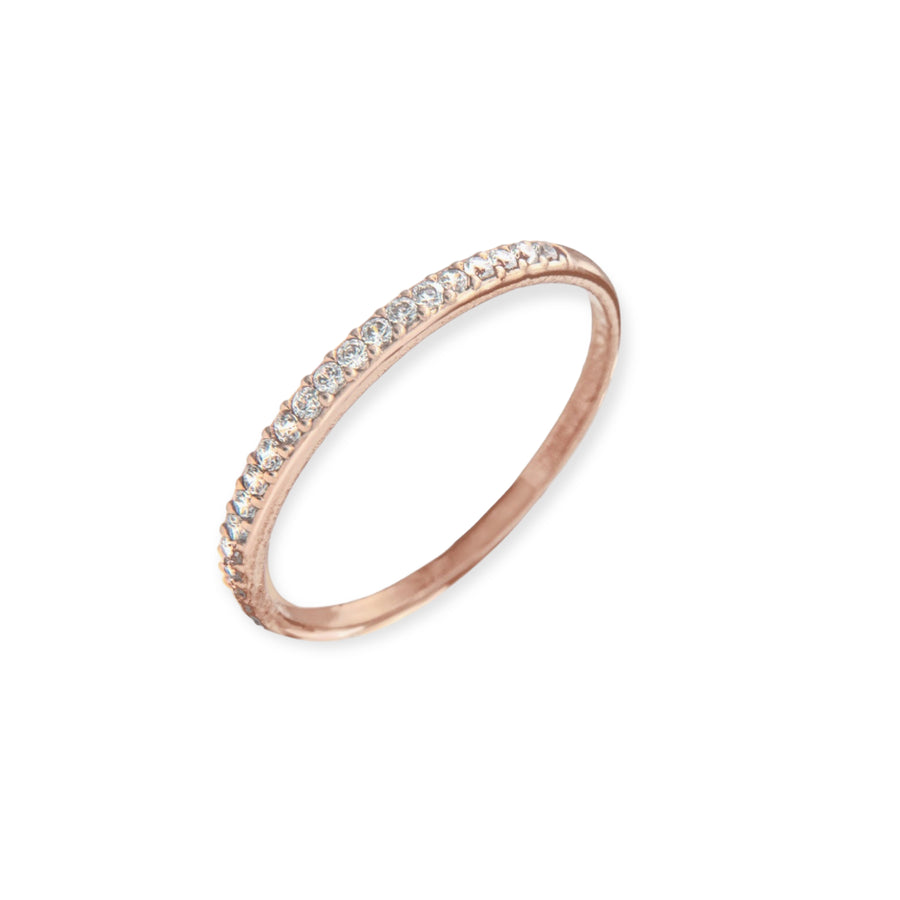 Eleanore 18K Rose Gold Plated Sterling Silver Mini Ring, Brilliant White