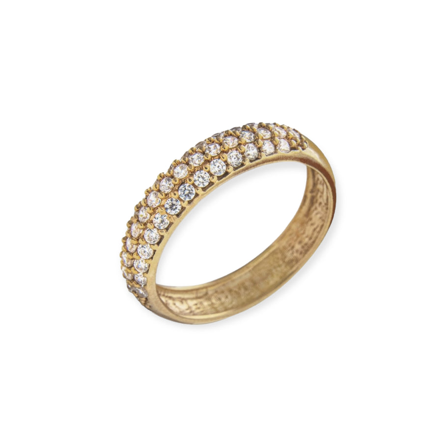 Eleanore 18K Gold Plated Sterling Silver Bold Ring, Brilliant White