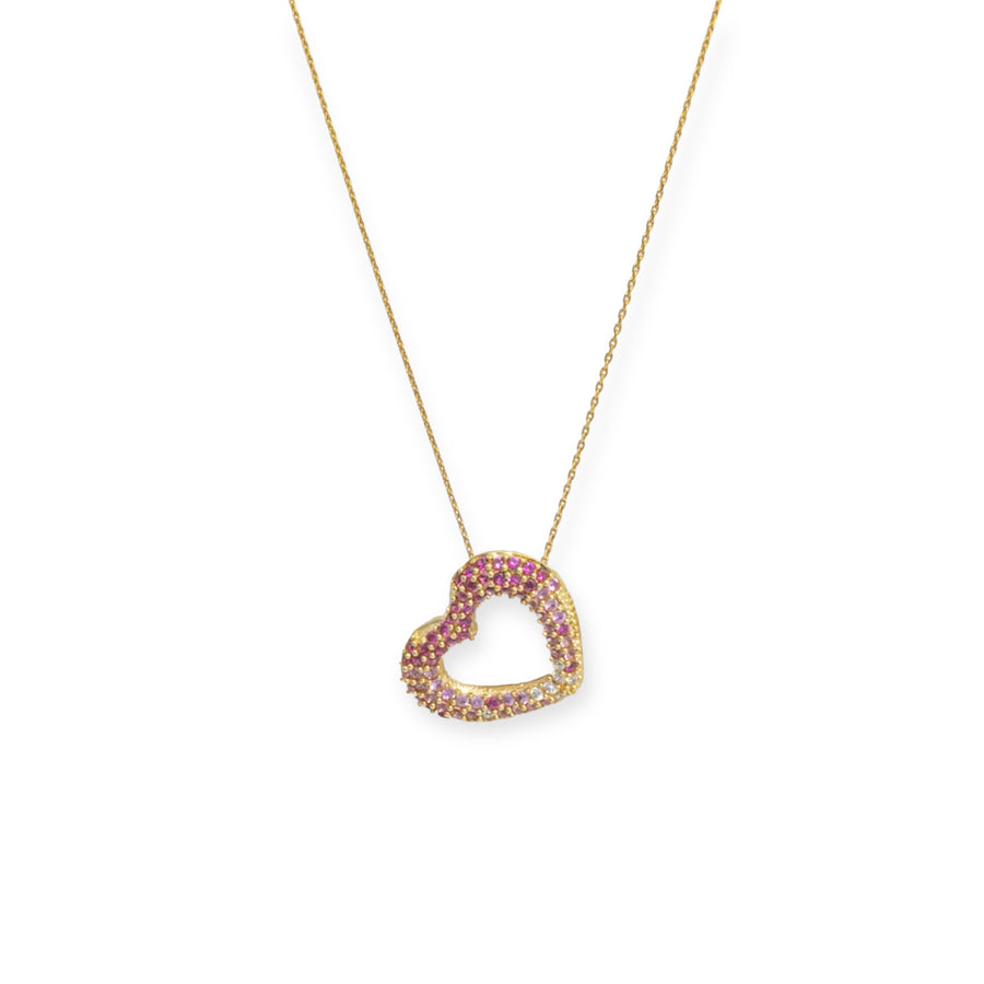 Mon Coeur 18K Gold Plated Sterling Silver Necklace, Pink Blush