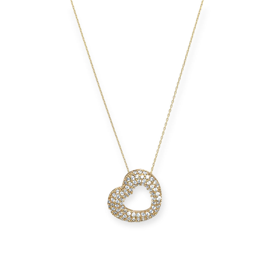 Bisous 18K Gold Plated Sterling Silver Necklace, Brilliant White