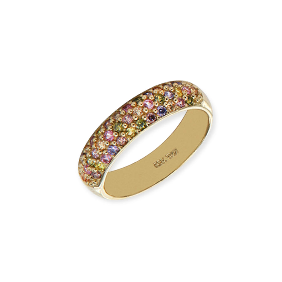 Eleanore 18K Gold Plated Sterling Silver Bold Ring, Multi Color