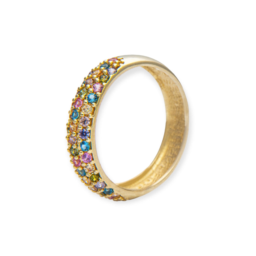 Eleanore 18K Gold Plated Sterling Silver Bold Ring, Multi Color