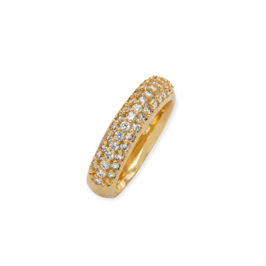 Eleanore 18K Gold Plated Sterling Silver Bold Ring, Brilliant White