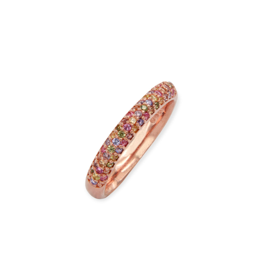 Eleanore 18K Rose Gold Plated Sterling Silver Ring, Multi Color