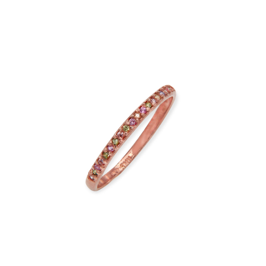 Eleanore 18K Rose Gold Plated Sterling Silver Mini Ring, Multi Color