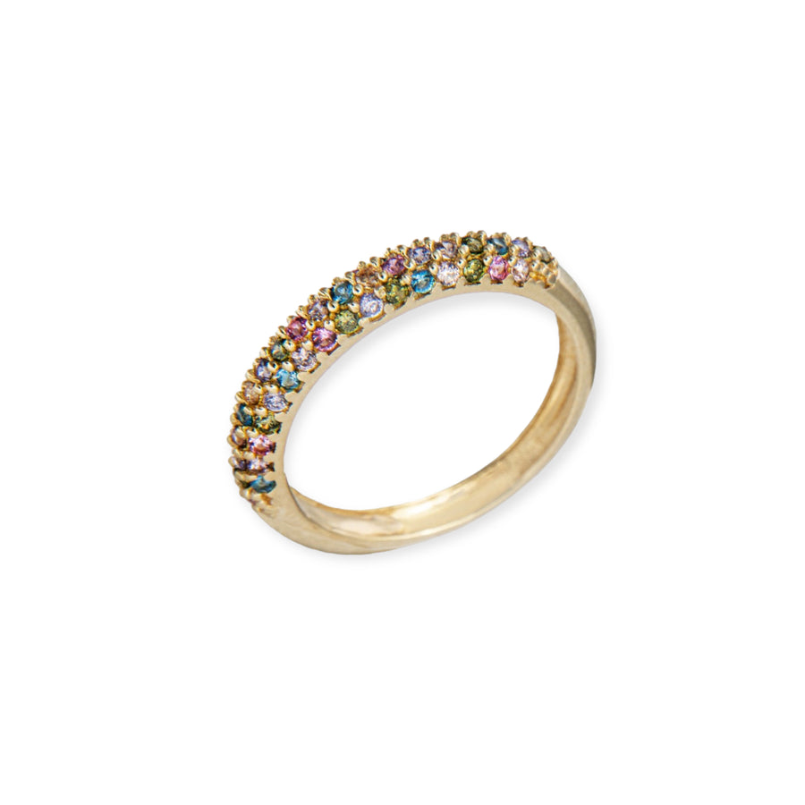 Eleanore 18K Gold Plated Sterling Silver Ring, Multi Color