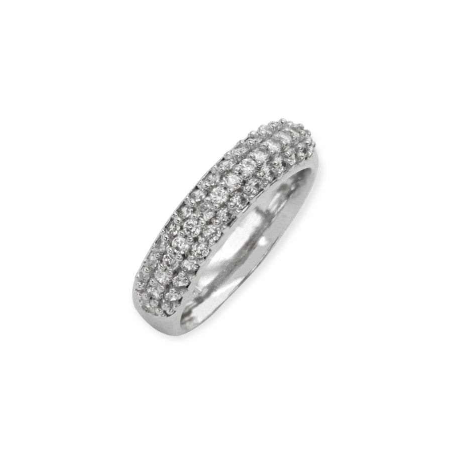 Eleanore Rhodium Plated Sterling Silver Bold Ring, Brilliant White