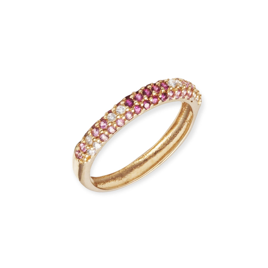 Eleanore 18K Gold Plated Sterling Silver Ring, Pink Blush