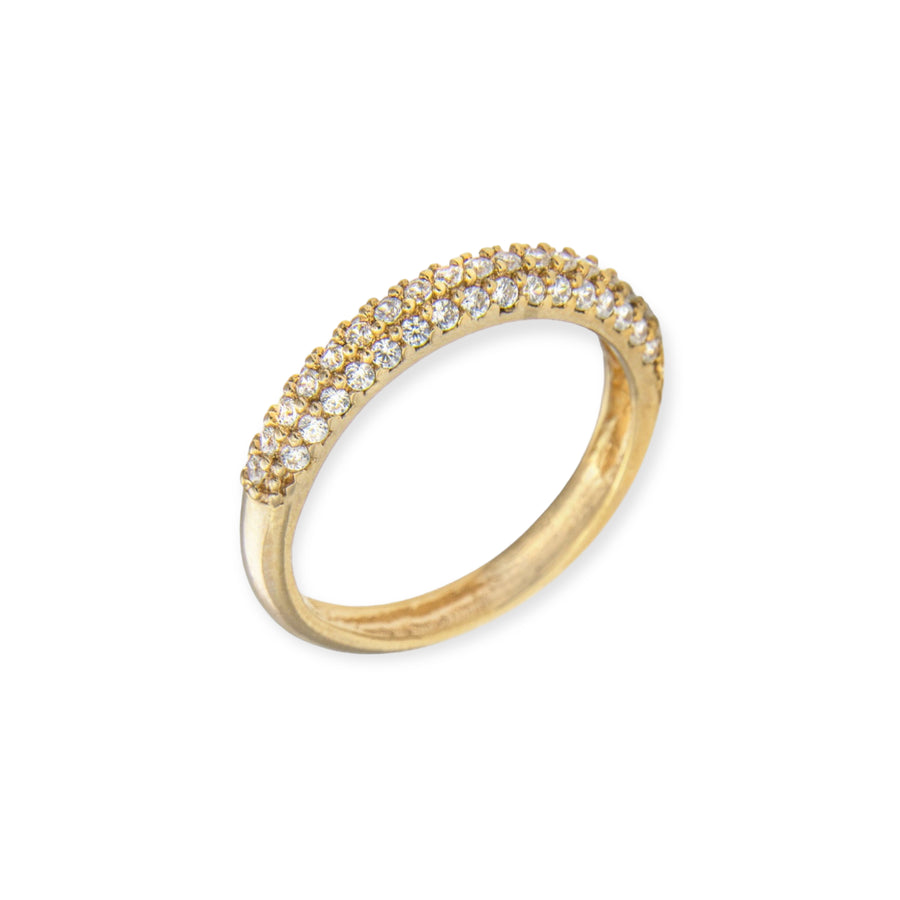 Eleanore 18K Gold Plated Sterling Silver Ring, Brilliant White