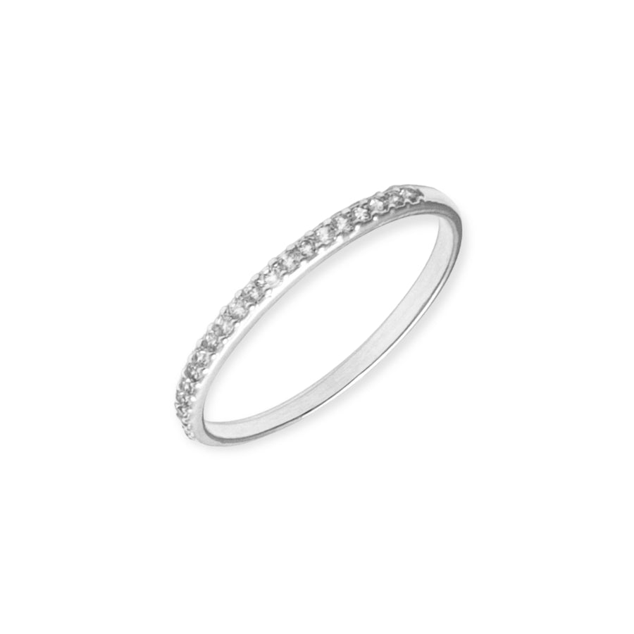 Eleanore Rhodium Plated Sterling Silver Mini Ring, Brilliant White