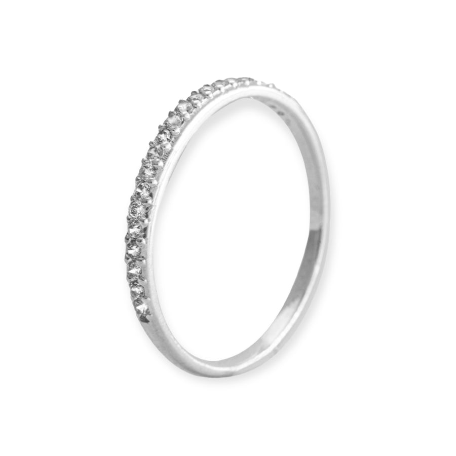 Eleanore Rhodium Plated Sterling Silver Mini Ring, Brilliant White