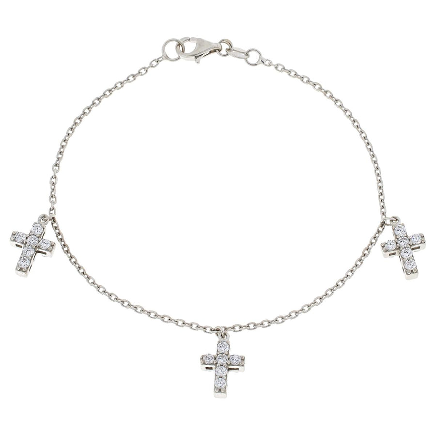 Katharine McPhee 2.25ctw Pavé Cross Bracelet - Sterling Silver (Lobster Claw Clasp)