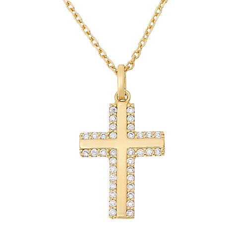 Katharine McPhee .55ctw Pavé Cross Necklace - Sterling Silver